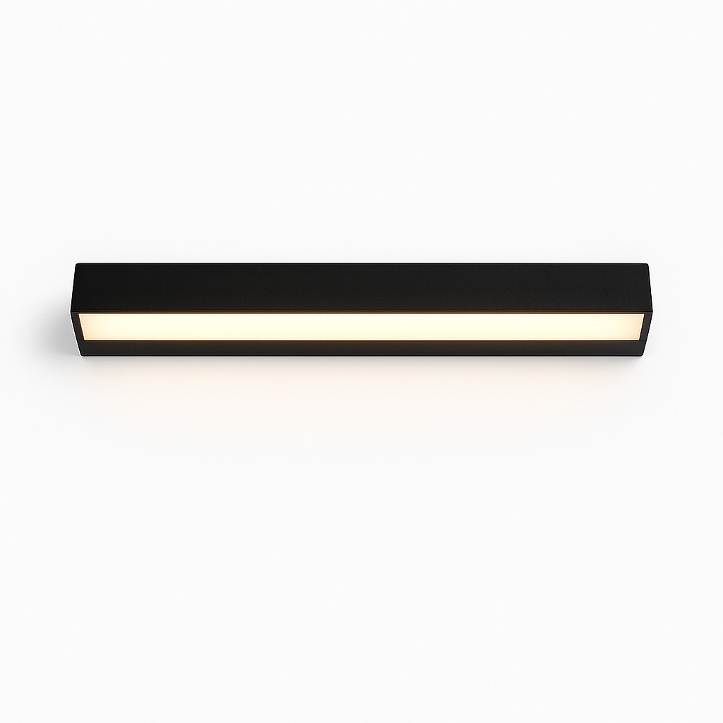 Minimalist solar LED outdoor wall light, IP65 waterproof, perfect for garden or facade illumination.