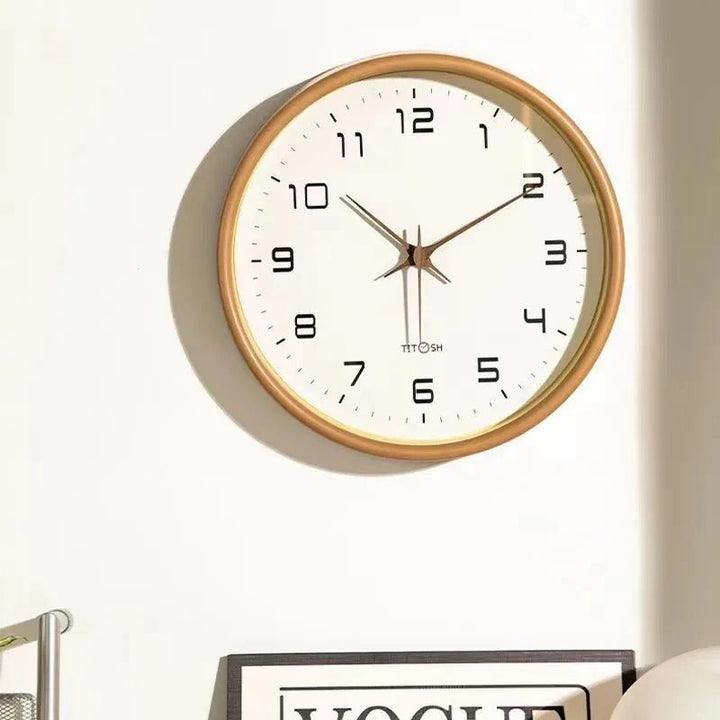 Contemporary wooden wall clock, minimalist Nordic design. A silent, modern piece for elegant home decor.