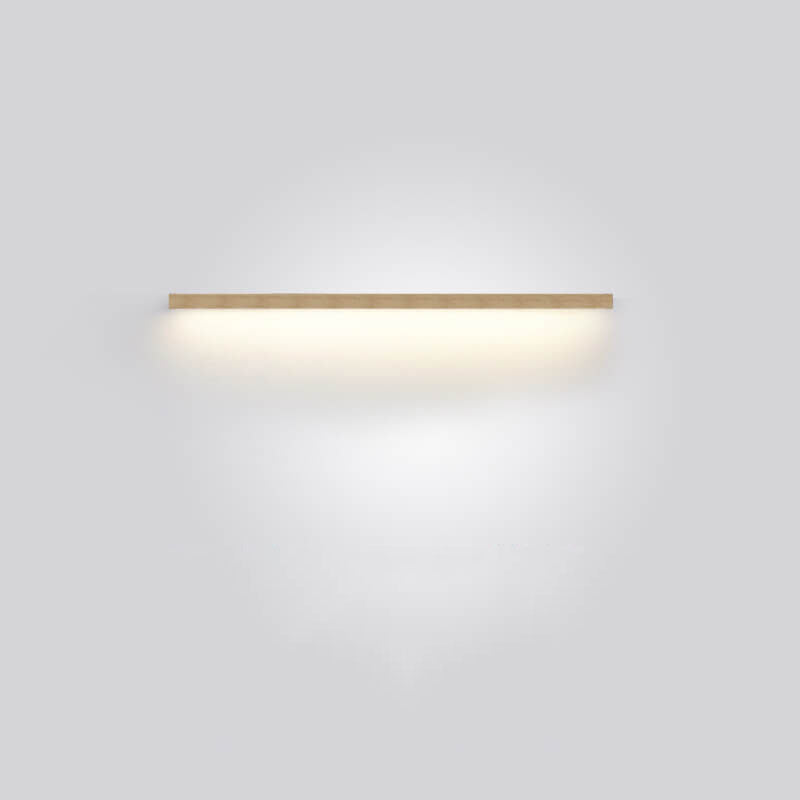 Warm and inviting ambient light from a wooden wall lamp