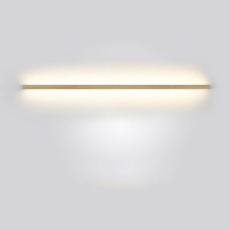 Minimalist wooden wall lamp providing subtle room illumination