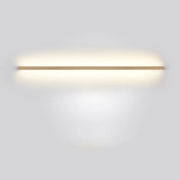 Minimalist wooden wall lamp providing subtle room illumination