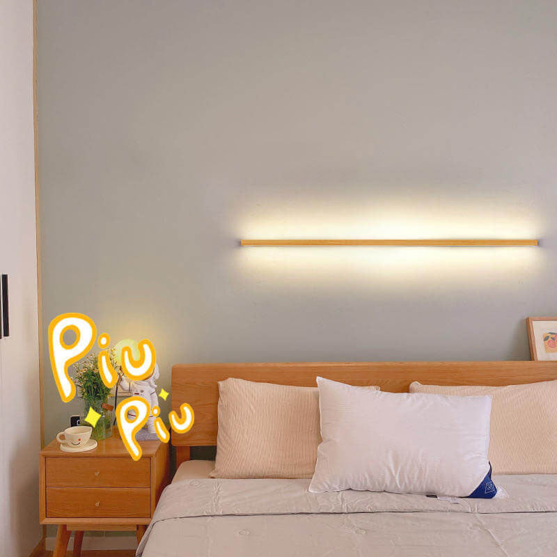 Ambient LED lighting fixture with a natural wood frame