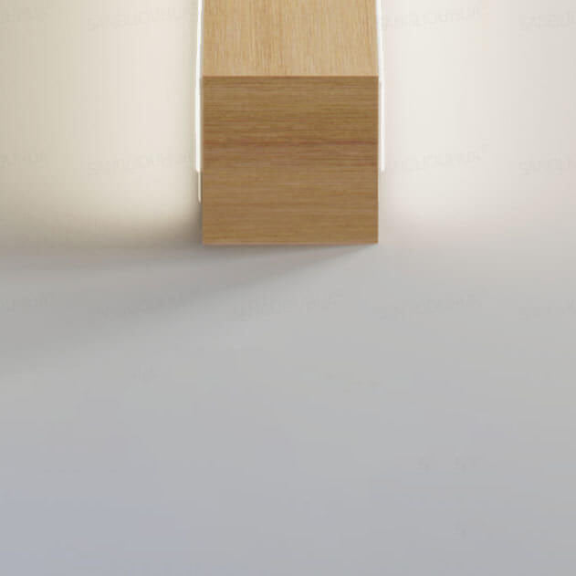 Modern natural wood wall lamp with LED bulb