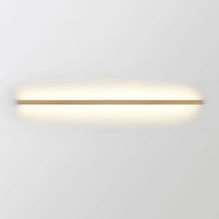 Minimalist wall lamp showcasing beautiful wood grain