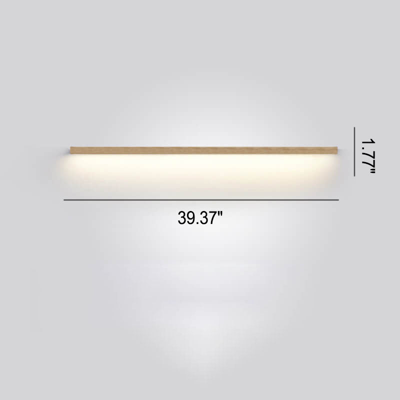 Elegant minimalist wall lamp in natural wood finish