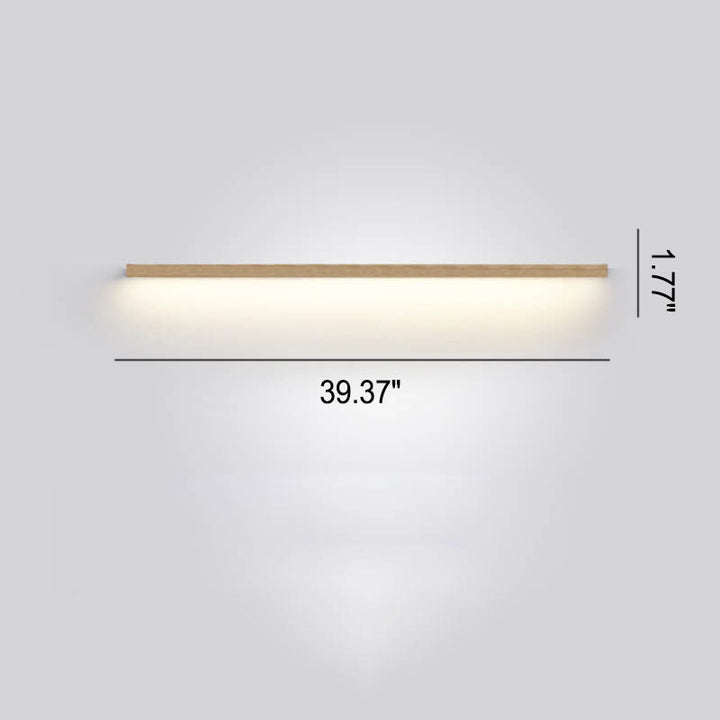 Elegant minimalist wall lamp in natural wood finish