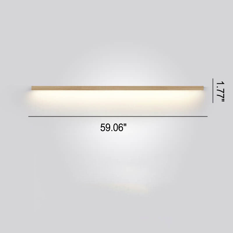 Soft ambient light provided by a modern wooden wall fixture