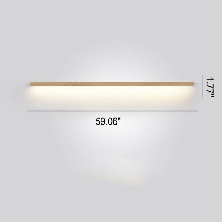 Soft ambient light provided by a modern wooden wall fixture