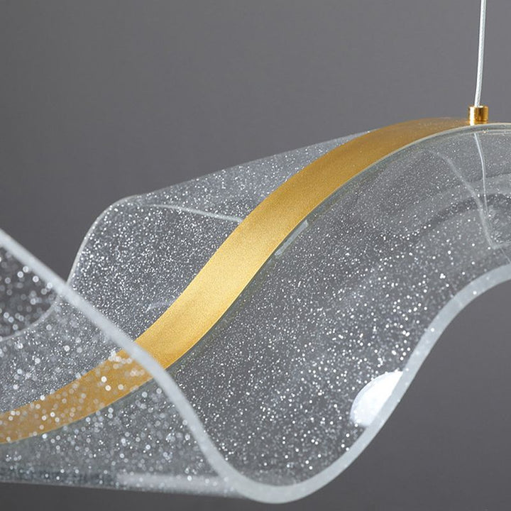 Dimmable LED pendant lamp, Modelo Wave, white light, ideal for modern interior design.