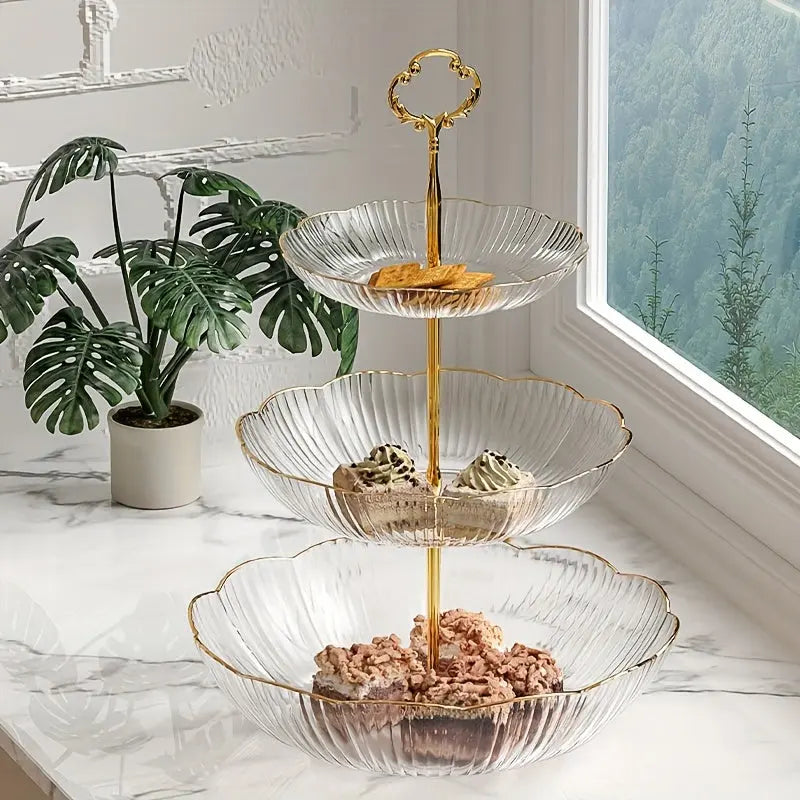 Versatile multi-tier fruit bowl for countertop. Organizes fruits, vegetables, and snacks with a modern touch.