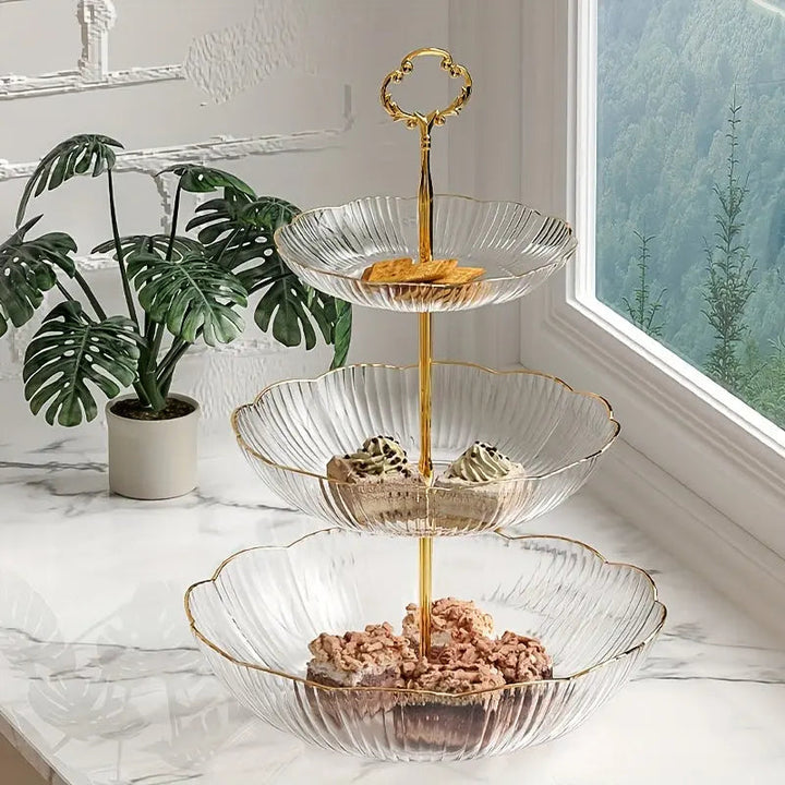 Versatile multi-tier fruit bowl for countertop. Organizes fruits, vegetables, and snacks with a modern touch.