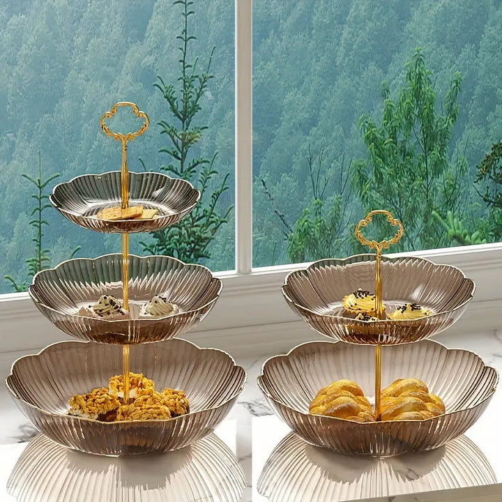 Modern 3-tier produce organizer basket, perfect for efficient kitchen storage and stylish fruit display.