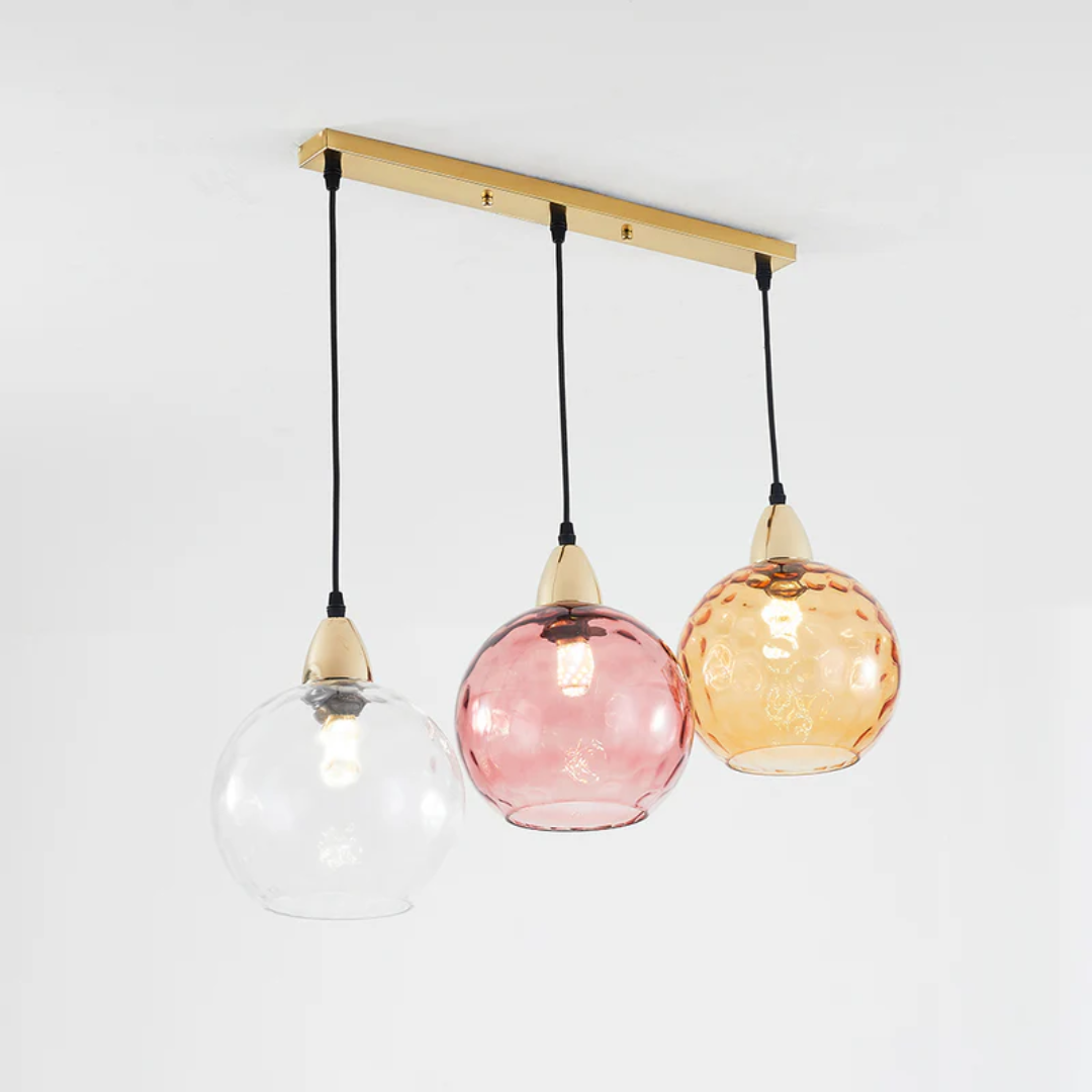 Modern 3-light cluster pendant for dining room, elegant lighting & decorative ceiling fixture.