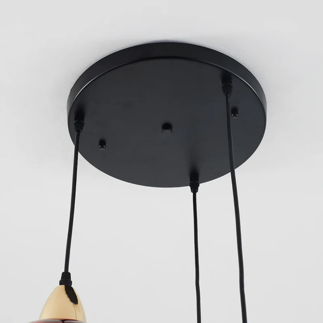 Bedroom elegant 3-light cluster pendant lamp, modern indoor lighting with adjustable features.