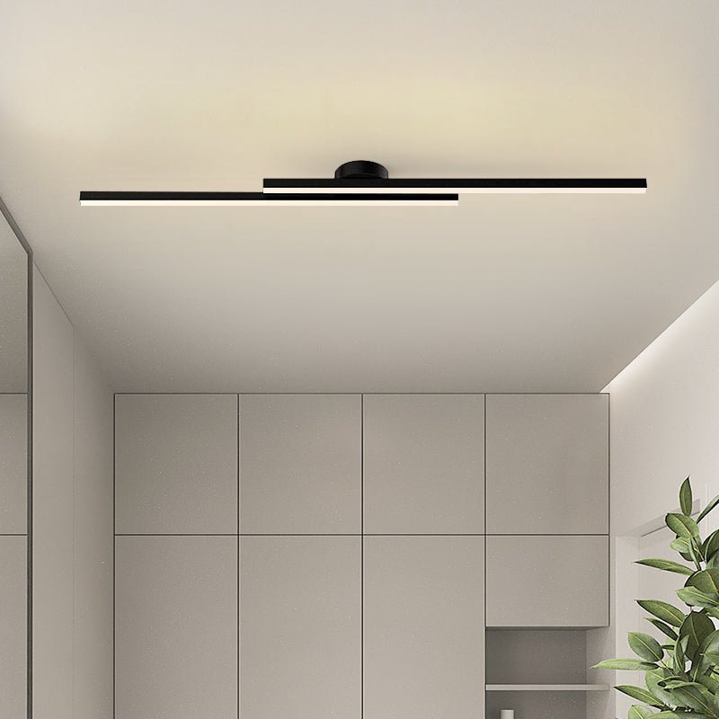 Modern aluminum semi flush mount LED ceiling light, perfect for contemporary interiors.