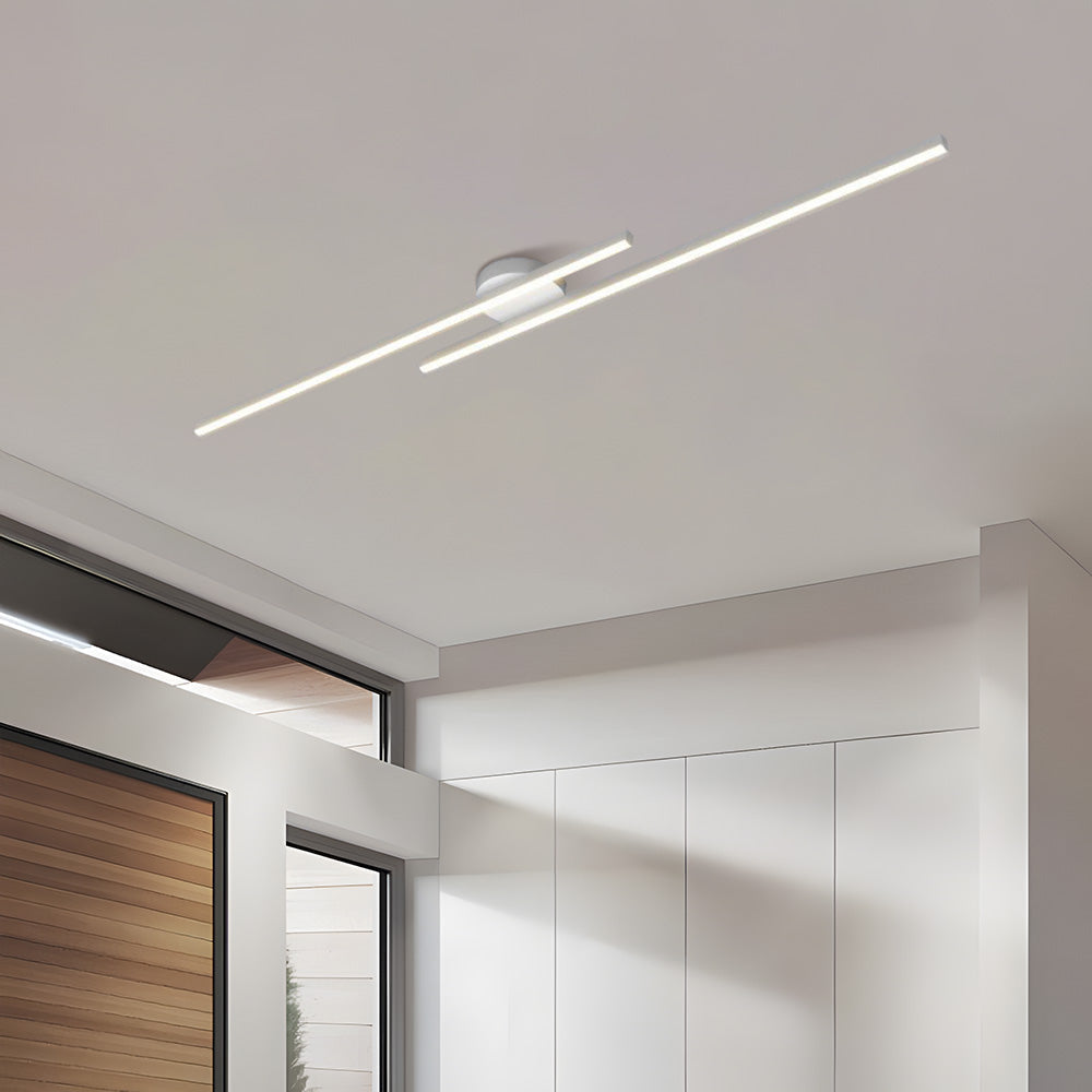 Artistic aluminum LED semi flush light fixture, ideal for upscale interior lighting.