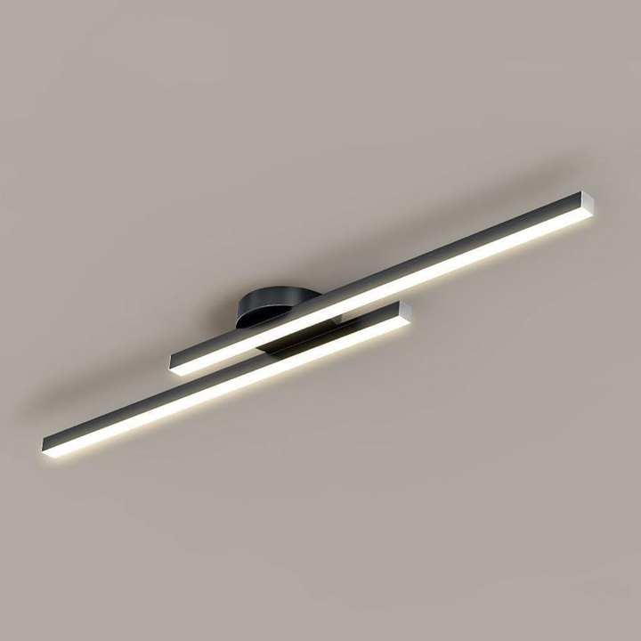 Modern aluminum semi flush mount LED ceiling light, sleek design for smart homes.