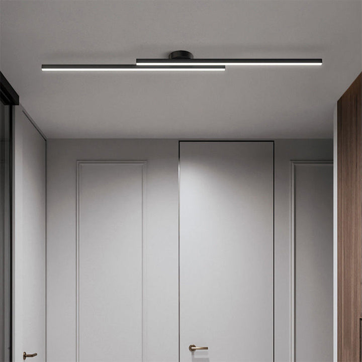 Round modern aluminum semi flush mount LED ceiling light, versatile & sleek.