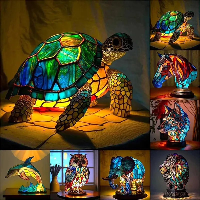 Modern artistic table lamp, sculptural home decor. Unique design, ambient light for desk or living room.