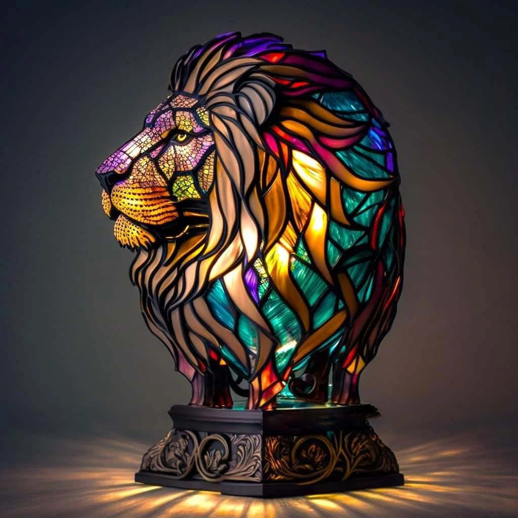 Fantasy animal lamp, modern artistic lighting. Sculptural table lamp, unique home decor statement piece.