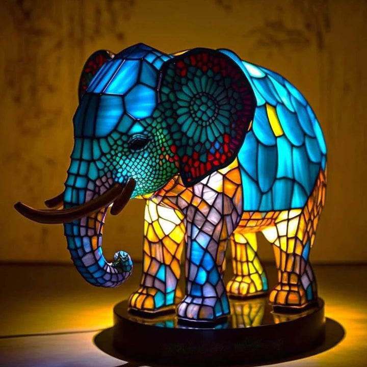 Sculptural home accent table lamp, modern artistic design. Unique ambient light for any desk or room.