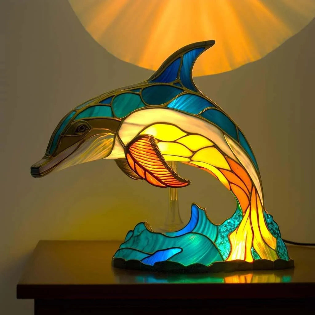 Modern table lamp, a unique sculptural statement piece. Artistic lighting and ambient light for home.