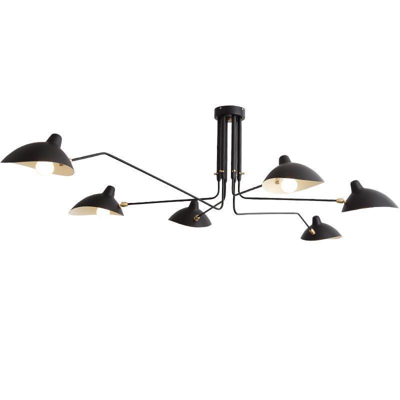 Modern black multi-arm adjustable ceiling lamp for dynamic home lighting.