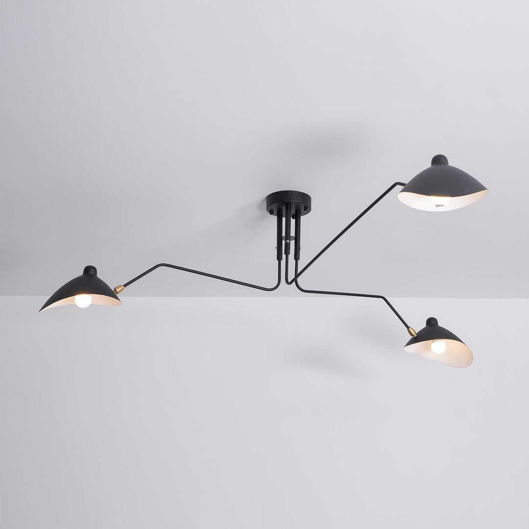 Adjustable white multi-arm ceiling light, perfect for varying room needs.