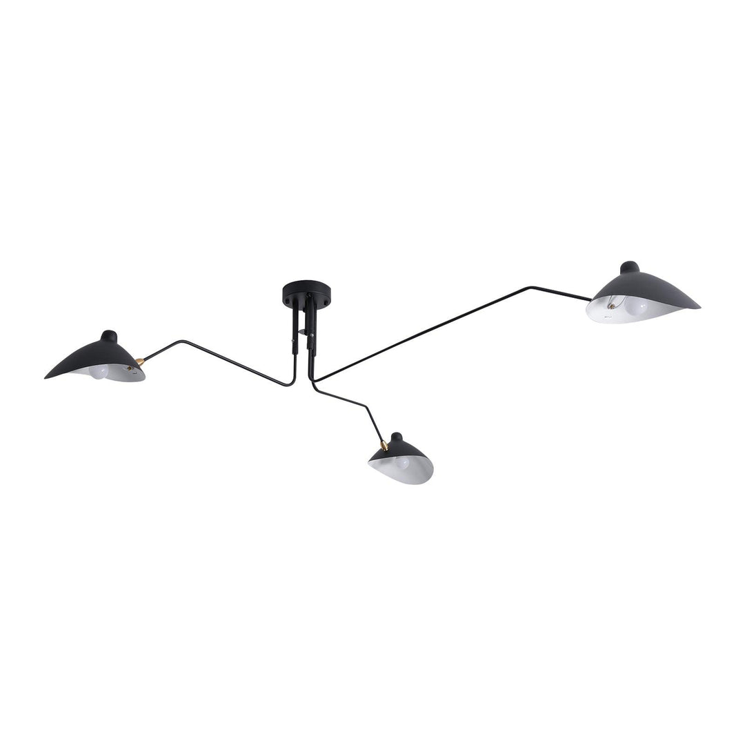 White multi-arm ceiling light, adjustable, perfect for dining room lighting.
