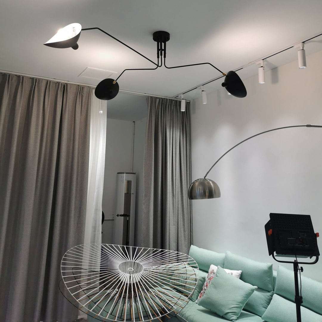 White multi-arm adjustable ceiling fixture, contemporary style for homes.