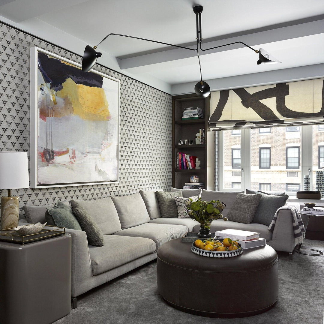 Modern adjustable multi-arm light, black, perfect for any contemporary room.