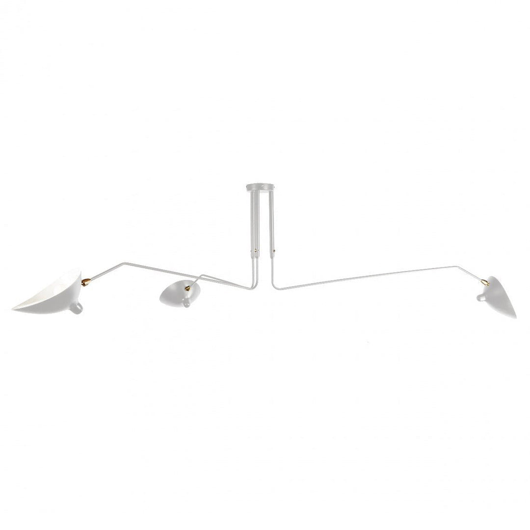 White multi-arm adjustable light fixture, dynamic and stylish.