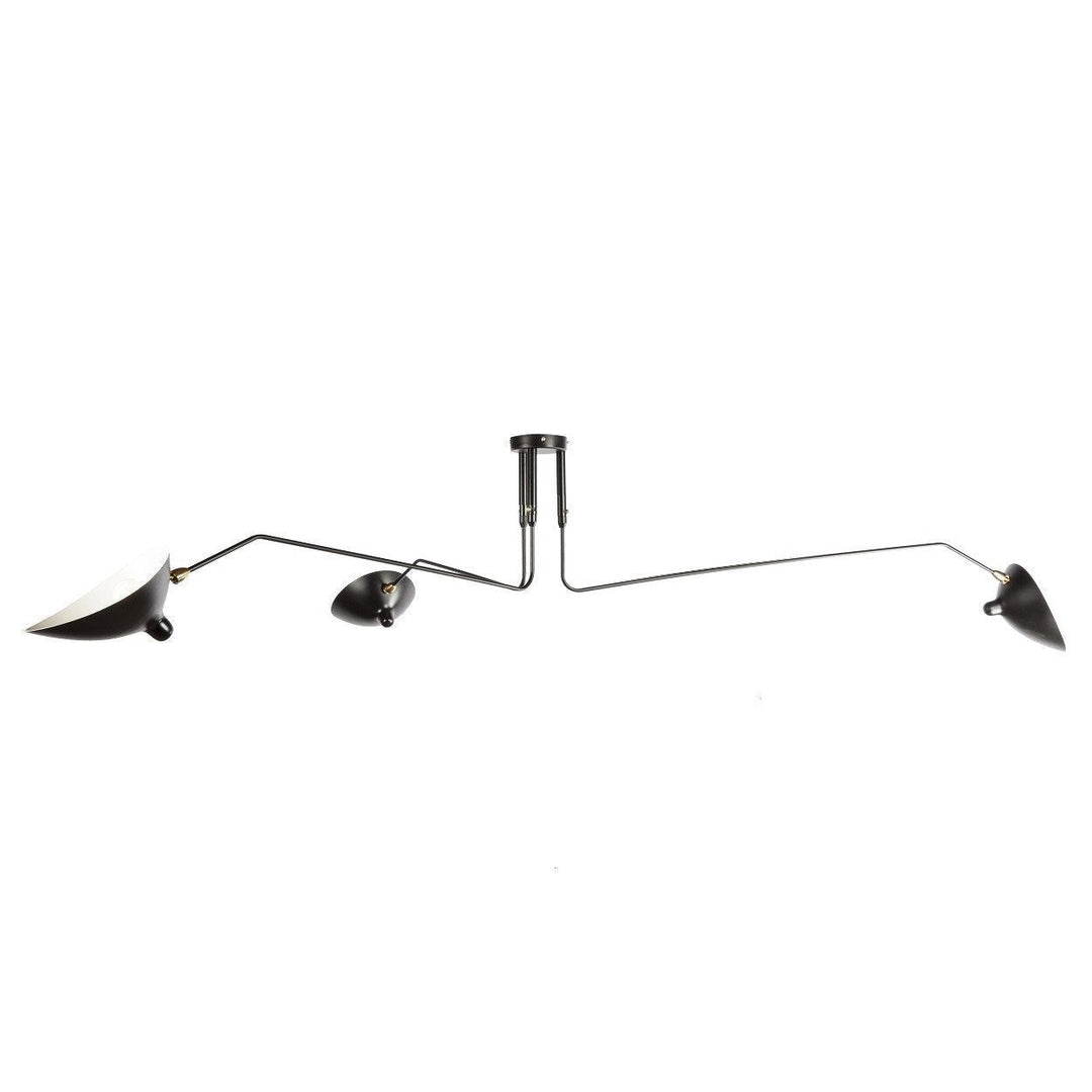 Adjustable black multi-arm ceiling light, a key contemporary decor element.