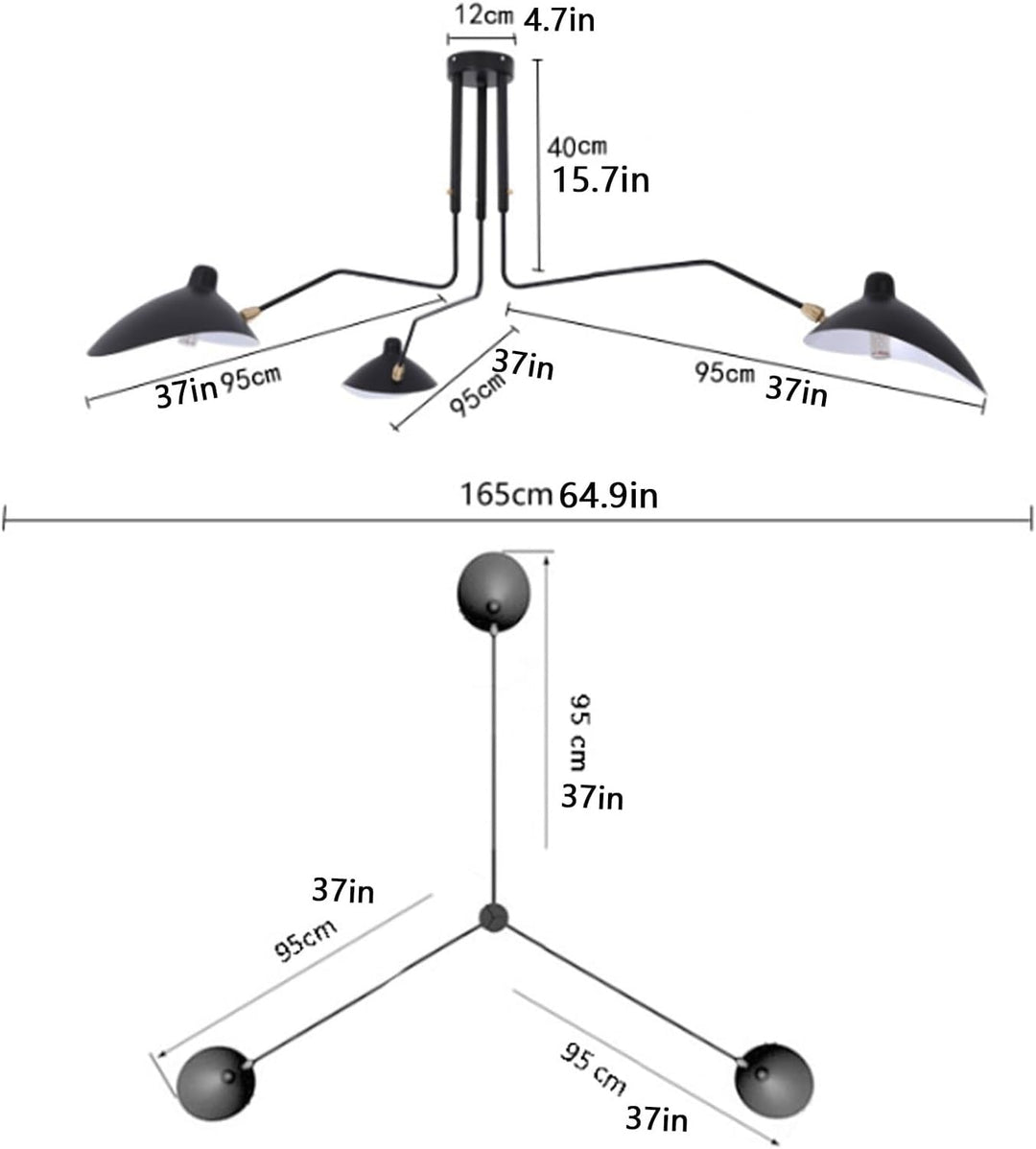 White multi-arm adjustable ceiling lamp, sleek design, dynamic lighting.