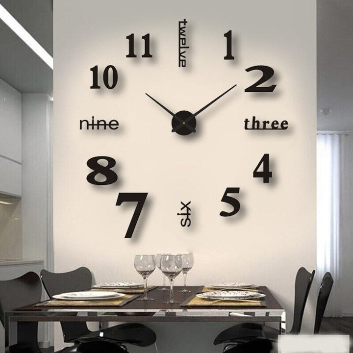 Unisex modern black quartz wall clock, versatile for home & office decor.