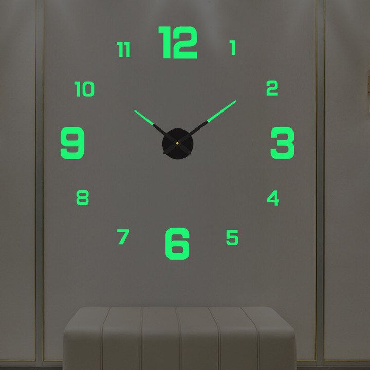 Decorative black quartz wall clock, enhancing living room or office decor.
