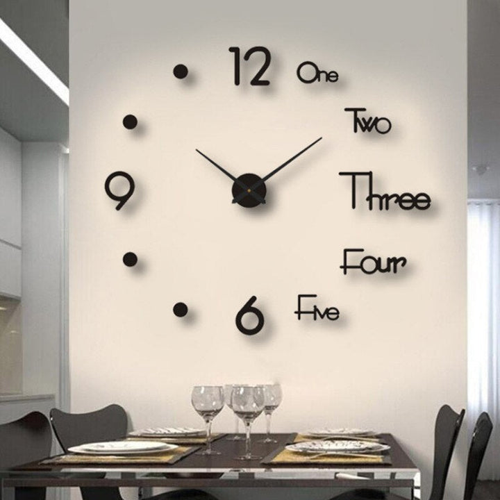 Decorative black modern wall clock, a key home accent piece.