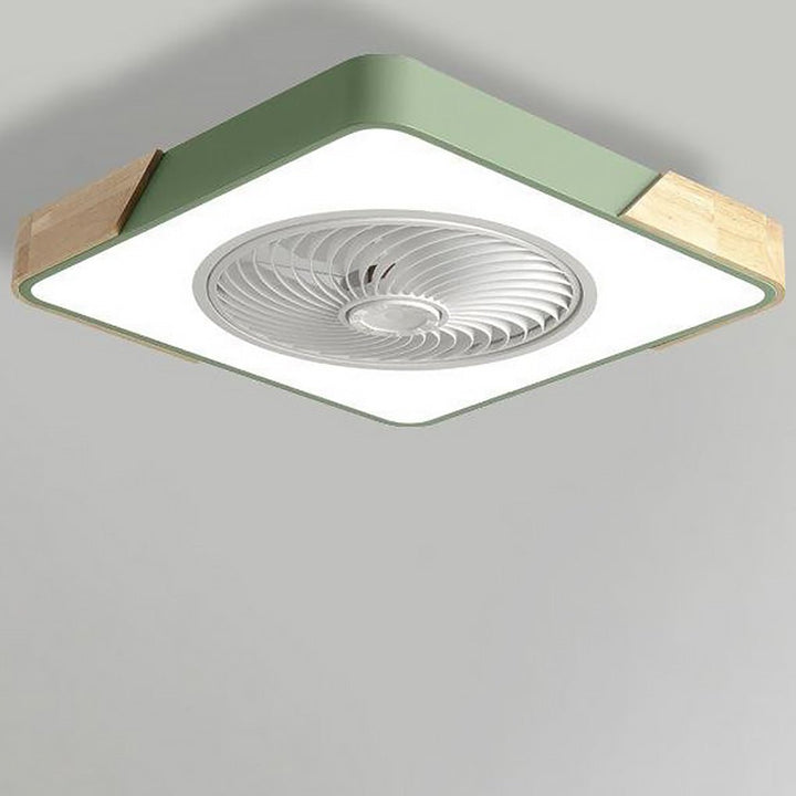 Quiet modern bladeless ceiling fan providing comfortable airflow & dimmable LED lighting with remote.
