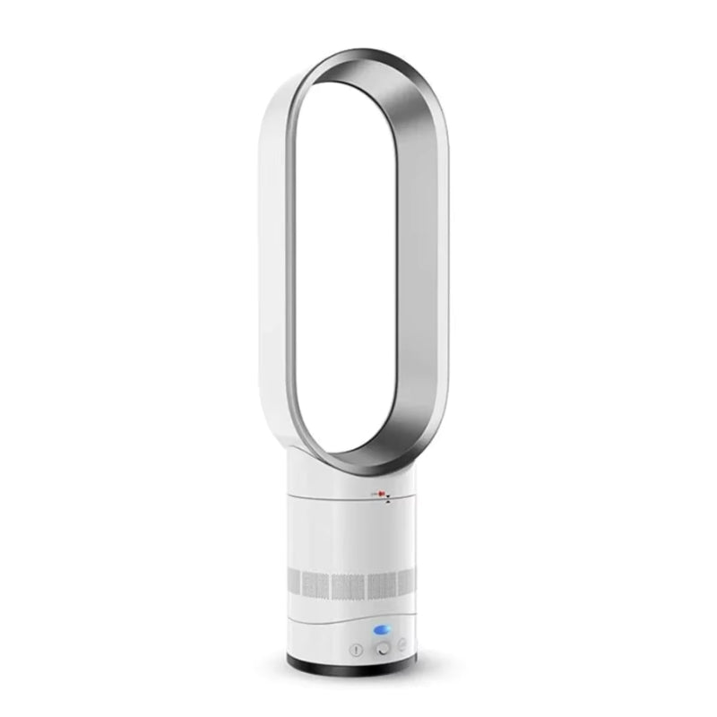 Tall bladeless tower fan, perfect for quiet, safe, and efficient air circulation in any room.
