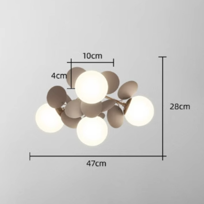 Beautiful LED flush mount branch chandelier, modern design for living room.