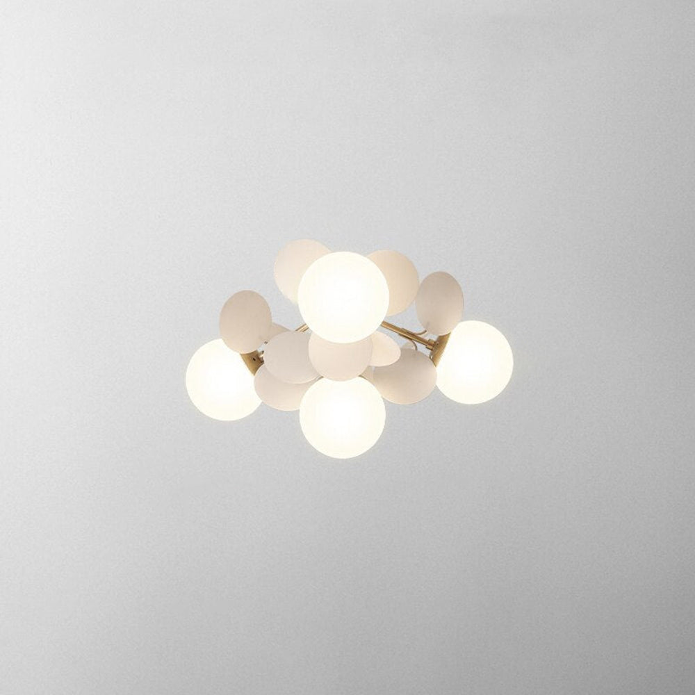 Sophisticated nature-inspired branch chandelier, flush mount LED light for bedroom.