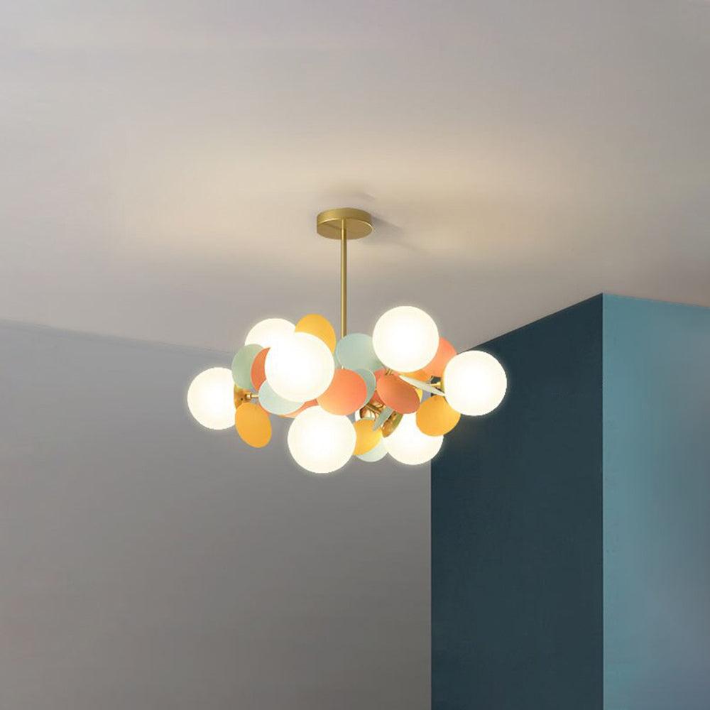 Elegant branch chandelier, nature-inspired flush mount light for dining room.