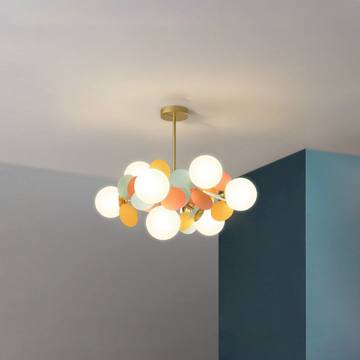 Elegant branch chandelier, nature-inspired flush mount light for dining room.