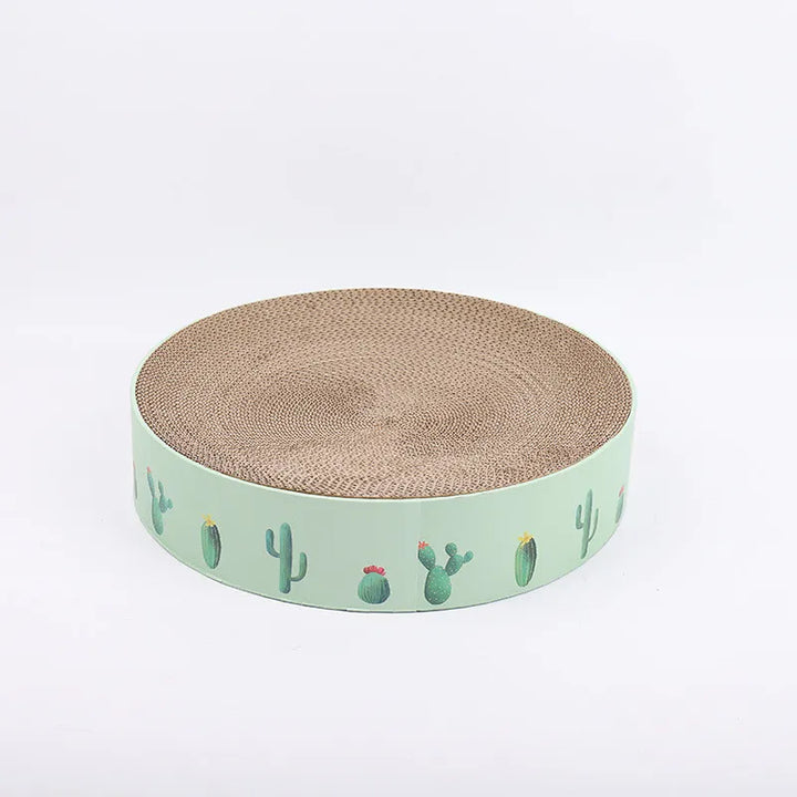 Feline care with this modern green cactus cat scratching board. Durable & interactive pet supply.
