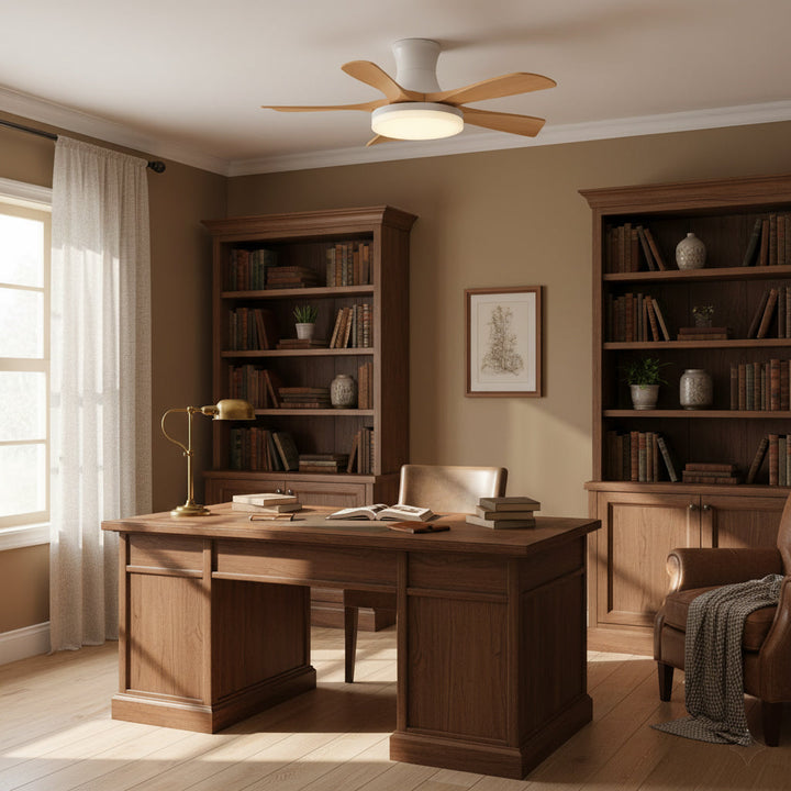 Home comfort modern ceiling fan lamp with dimmable LED light, perfect for any living space.