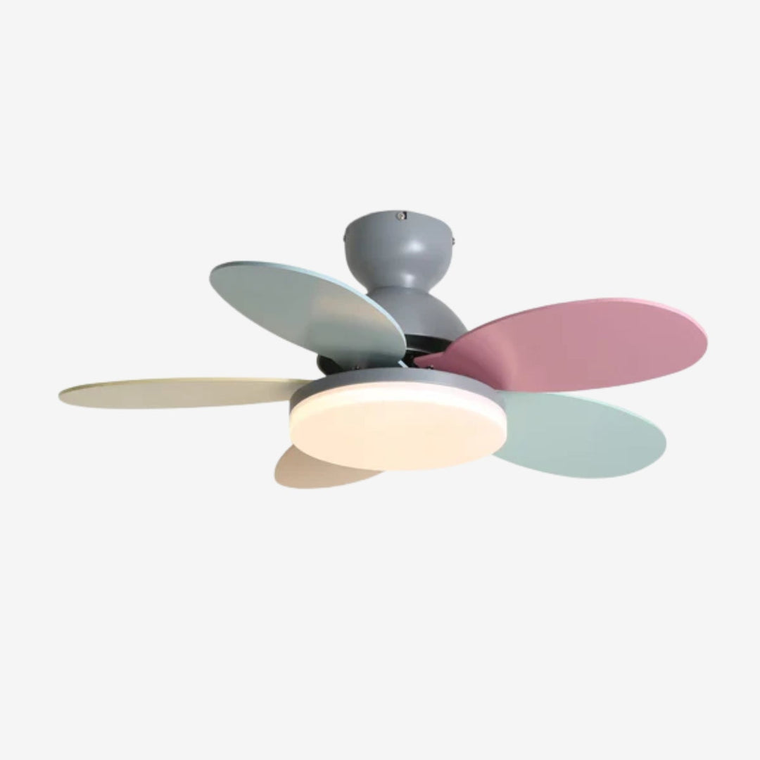 Modern ceiling fan with integrated warm LED light, perfect for contemporary homes.
