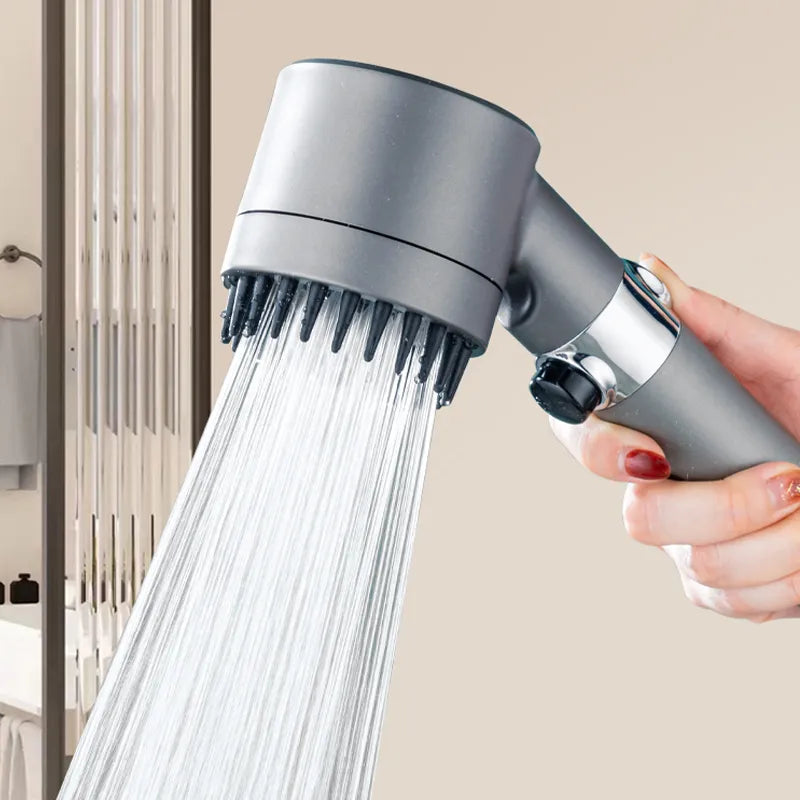Modern chrome adjustable high pressure filtered shower head. 3 modes for a luxurious, water-saving bathroom spa experience.