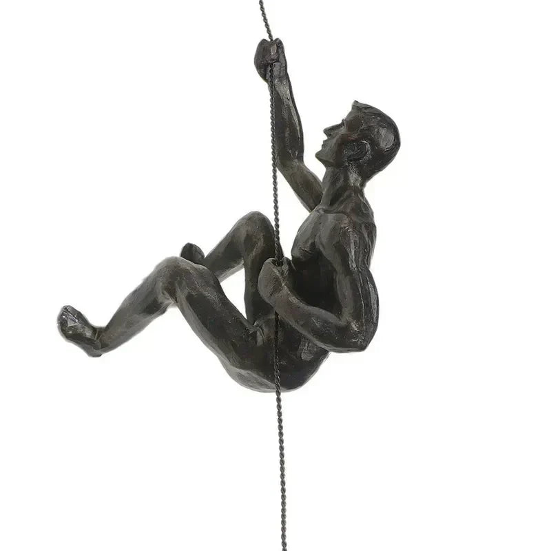 Climbing men sculpture set, contemporary wall art for a modern aesthetic.