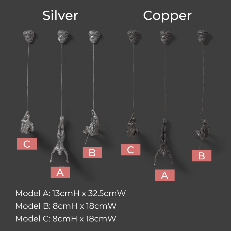 Contemporary decorative climbing figures set, perfect for modern interiors.