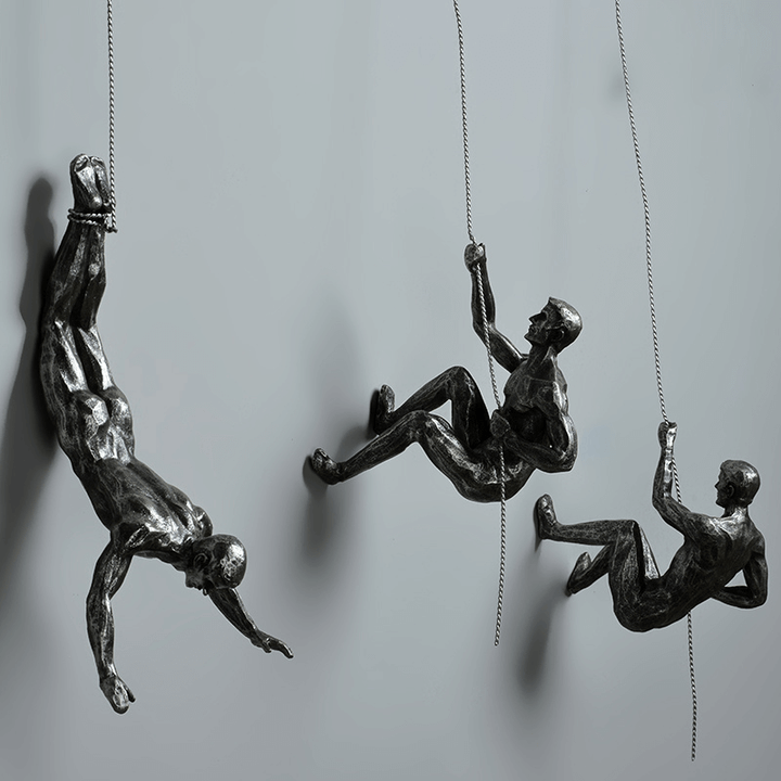 Modern abstract climbing men wall art, a unique accent for your home.
